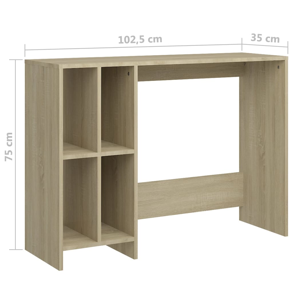 vidaXL Bureau d'ordinateur portable Chêne 102,5x35x75 cm Aggloméré