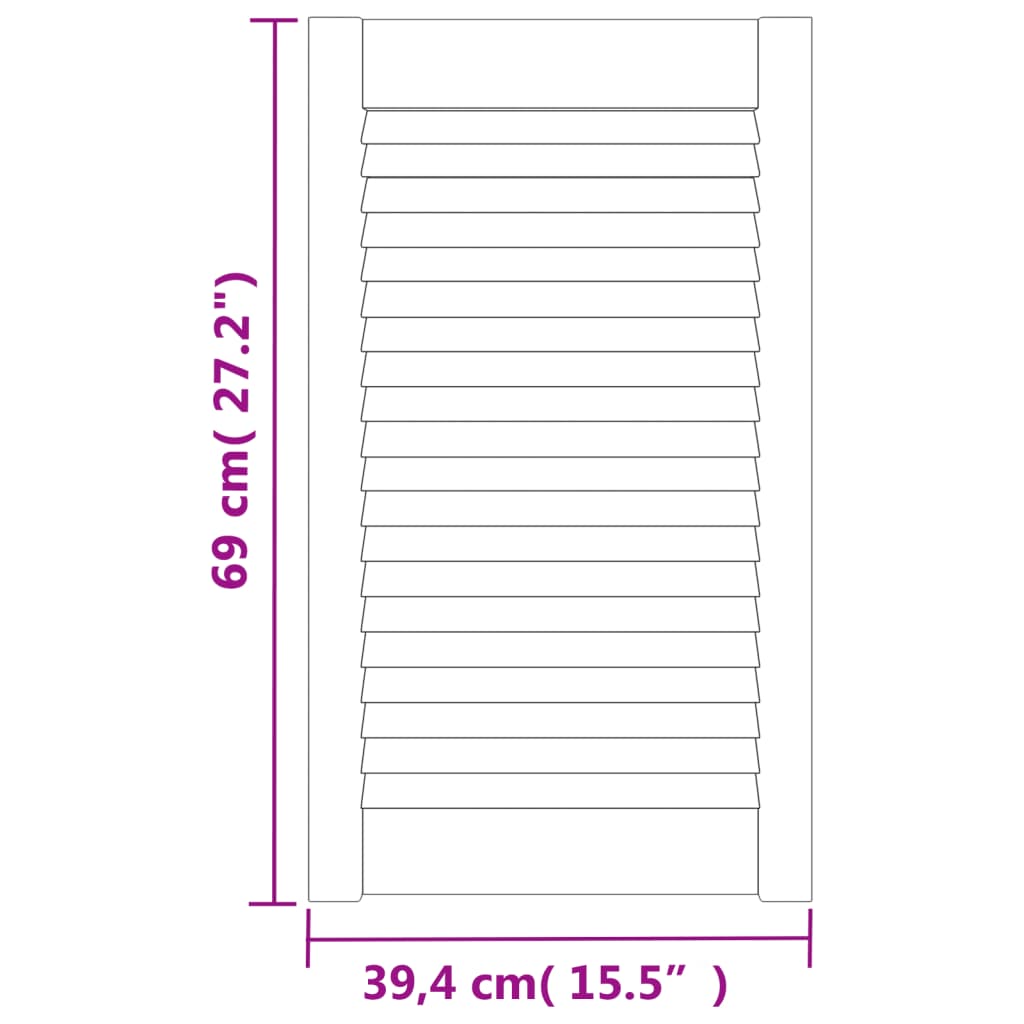 vidaXL Porte d'armoire à persiennes 69x39,4 cm bois de pin massif