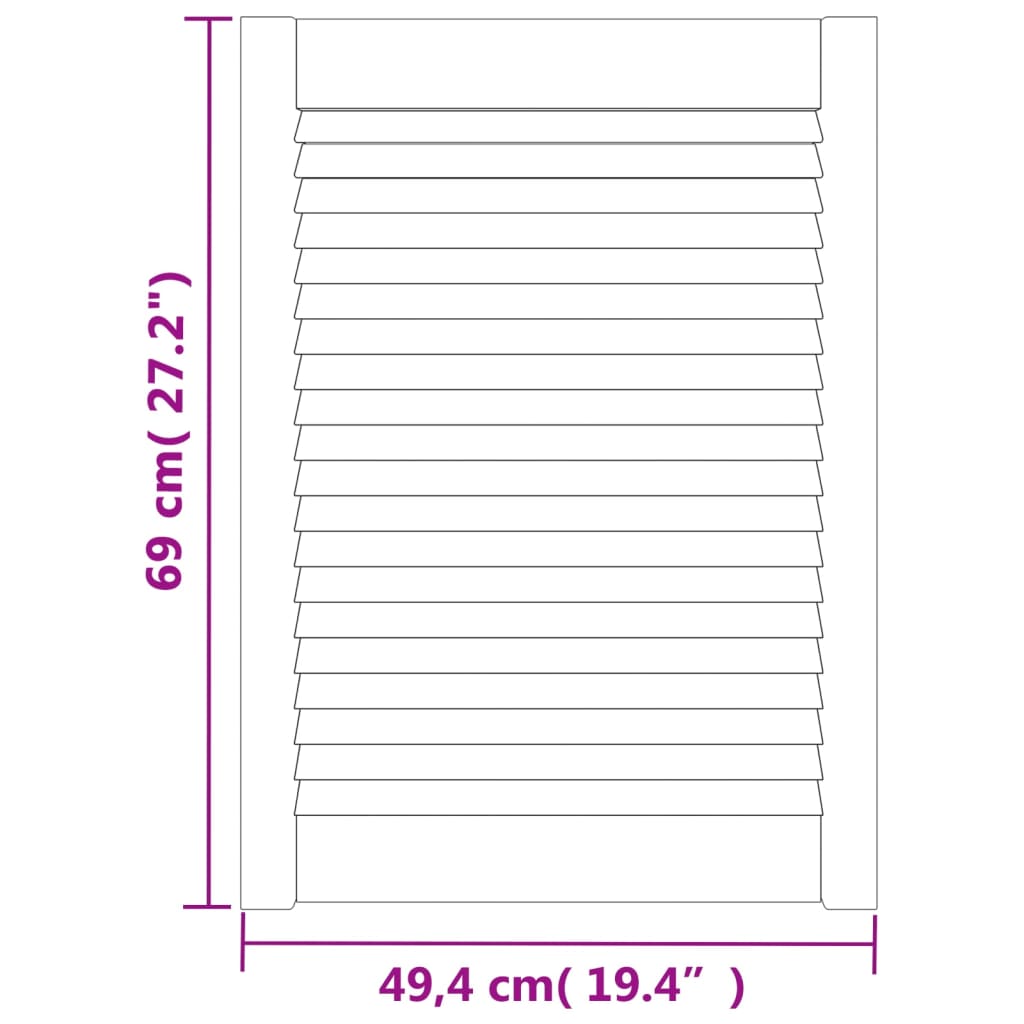 vidaXL Portes d'armoire à persiennes 4pcs 69x49,4cm bois de pin massif