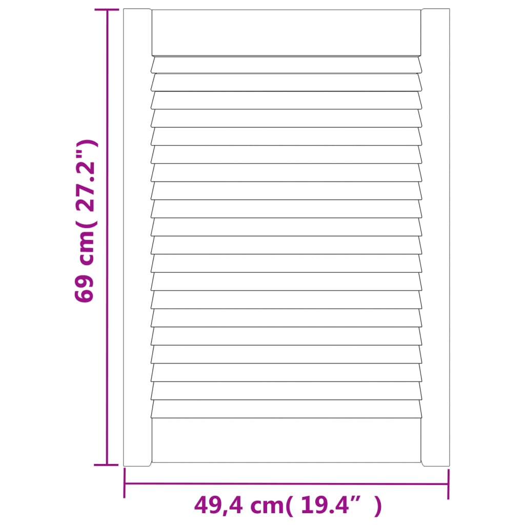 vidaXL Portes d'armoire à persiennes 2 pcs blanc 69x49,4 cm pin massif