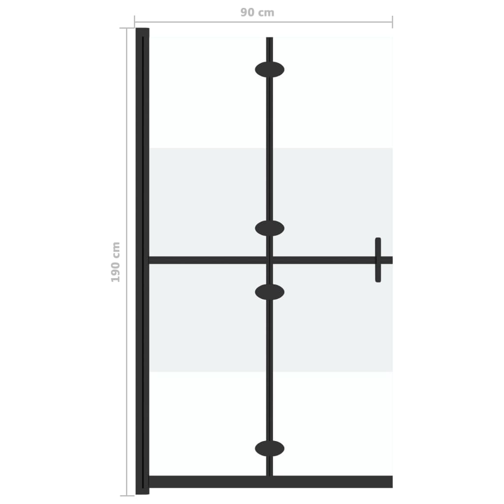 vidaXL Paroi de douche pliable Verre ESG demi-dépoli 90x190 cm