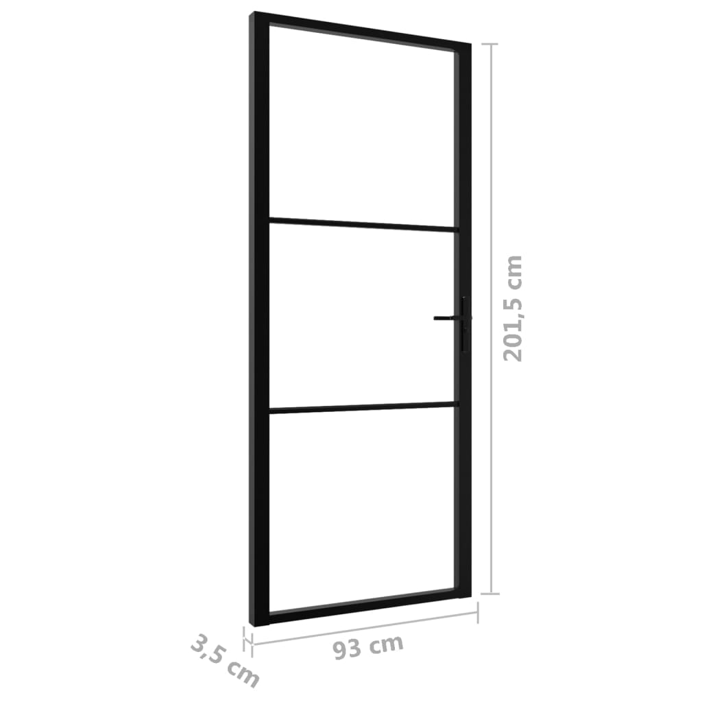 vidaXL Porte intérieure Verre ESG et aluminium 93x201,5 cm Noir