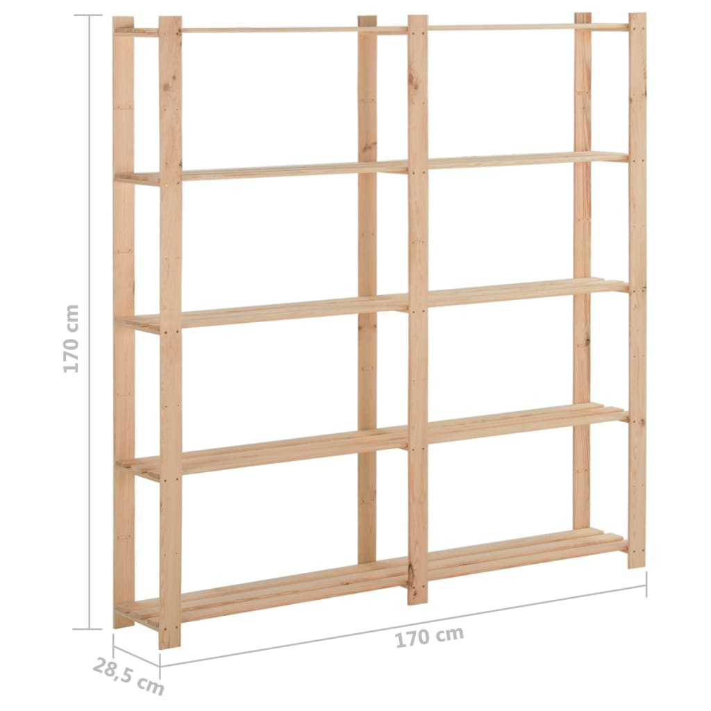 vidaXL Étagère de stockage 5 niveaux 170x28,5x170cm Bois de pin massif