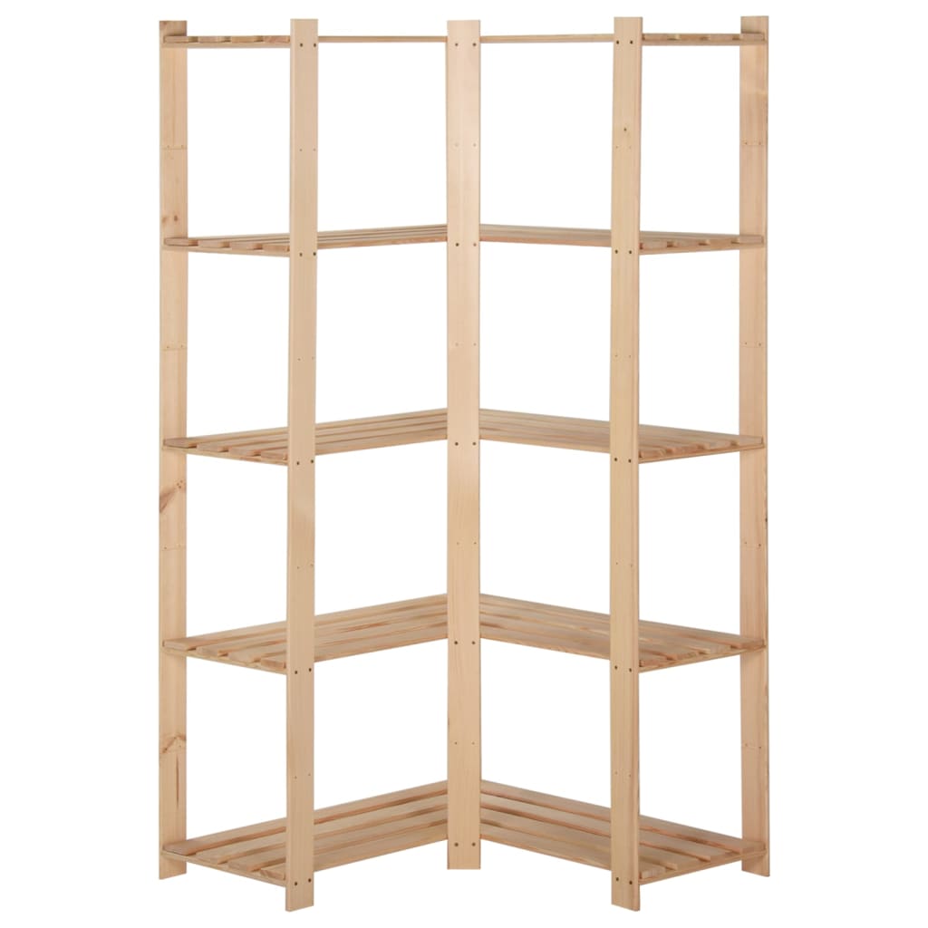 vidaXL Étagère d'angle de rangement 5 niveaux 82,5x82,5x170 cm Pin