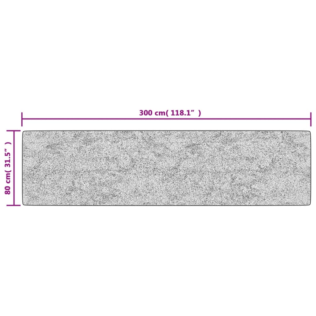vidaXL Tapis lavable antidérapant 80x300 cm Gris