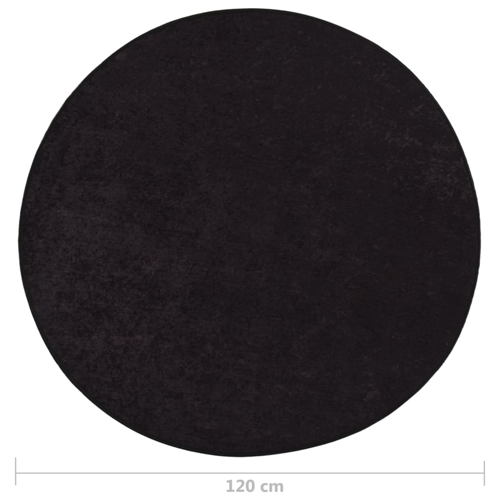 vidaXL Tapis lavable antidérapant φ120 cm Anthracite
