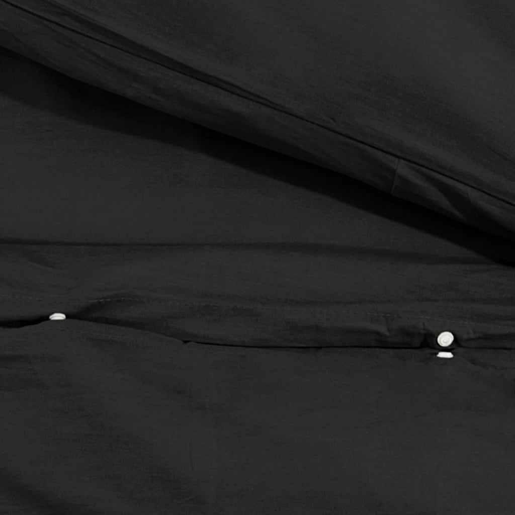 vidaXL Ensemble de housse de couette Noir 260x240 cm Microfibre légère