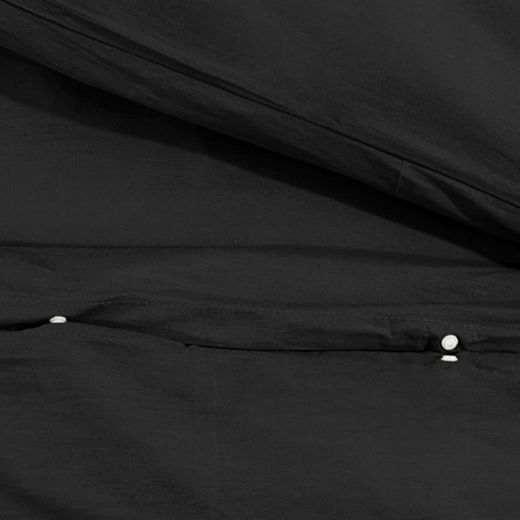 vidaXL Ensemble de housse de couette Noir 135x200 cm Microfibre légère