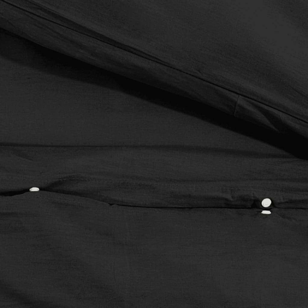 vidaXL Ensemble de housse de couette Noir 200x220 cm Microfibre légère