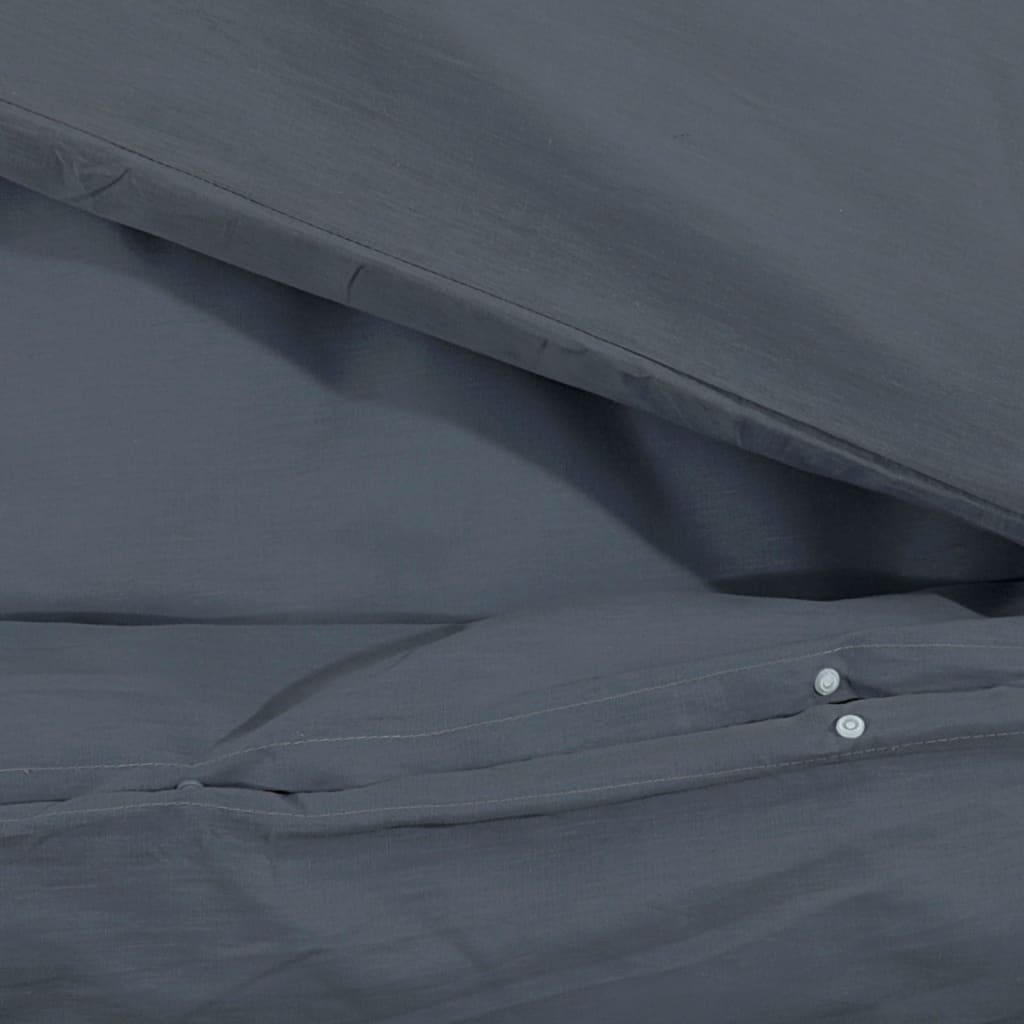 vidaXL Ensemble de housse de couette Anthracite 200x200 cm Coton