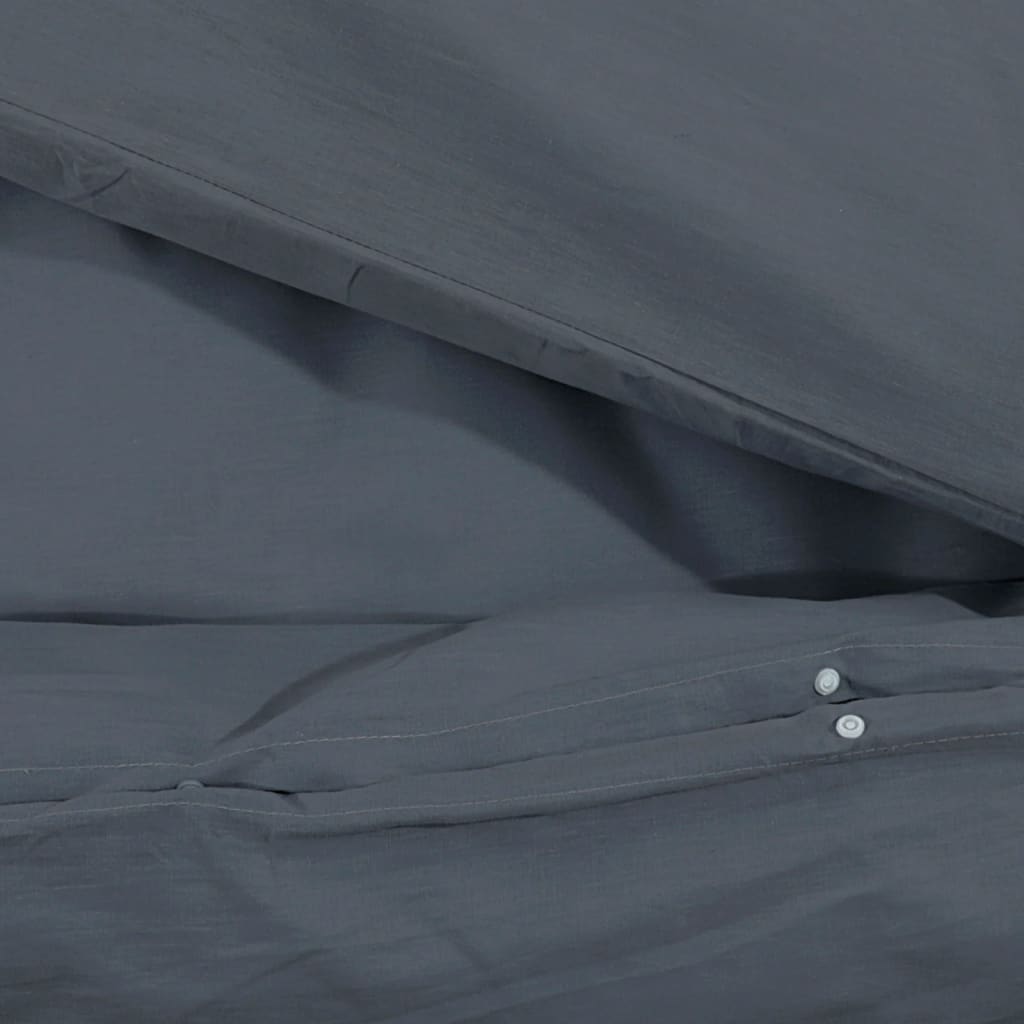 vidaXL Ensemble de housse de couette Anthracite 135x200 cm Coton