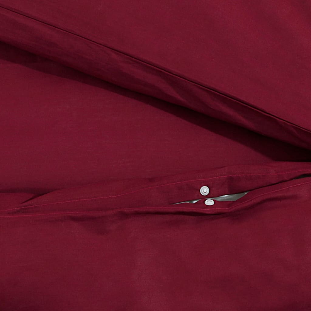 vidaXL Ensemble de housse de couette Bordeaux 140x200 cm Coton