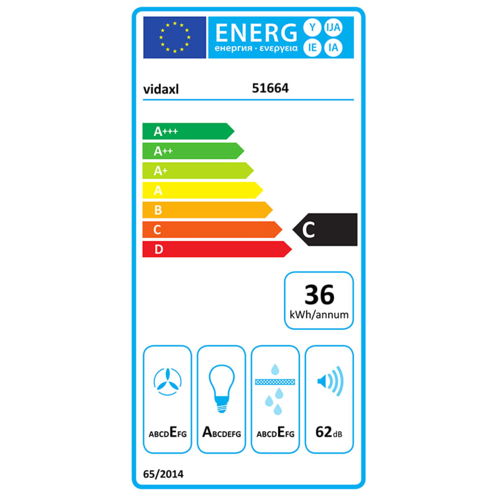 vidaXL Hotte murale 90 cm Acier inoxydable et verre trempé Argenté