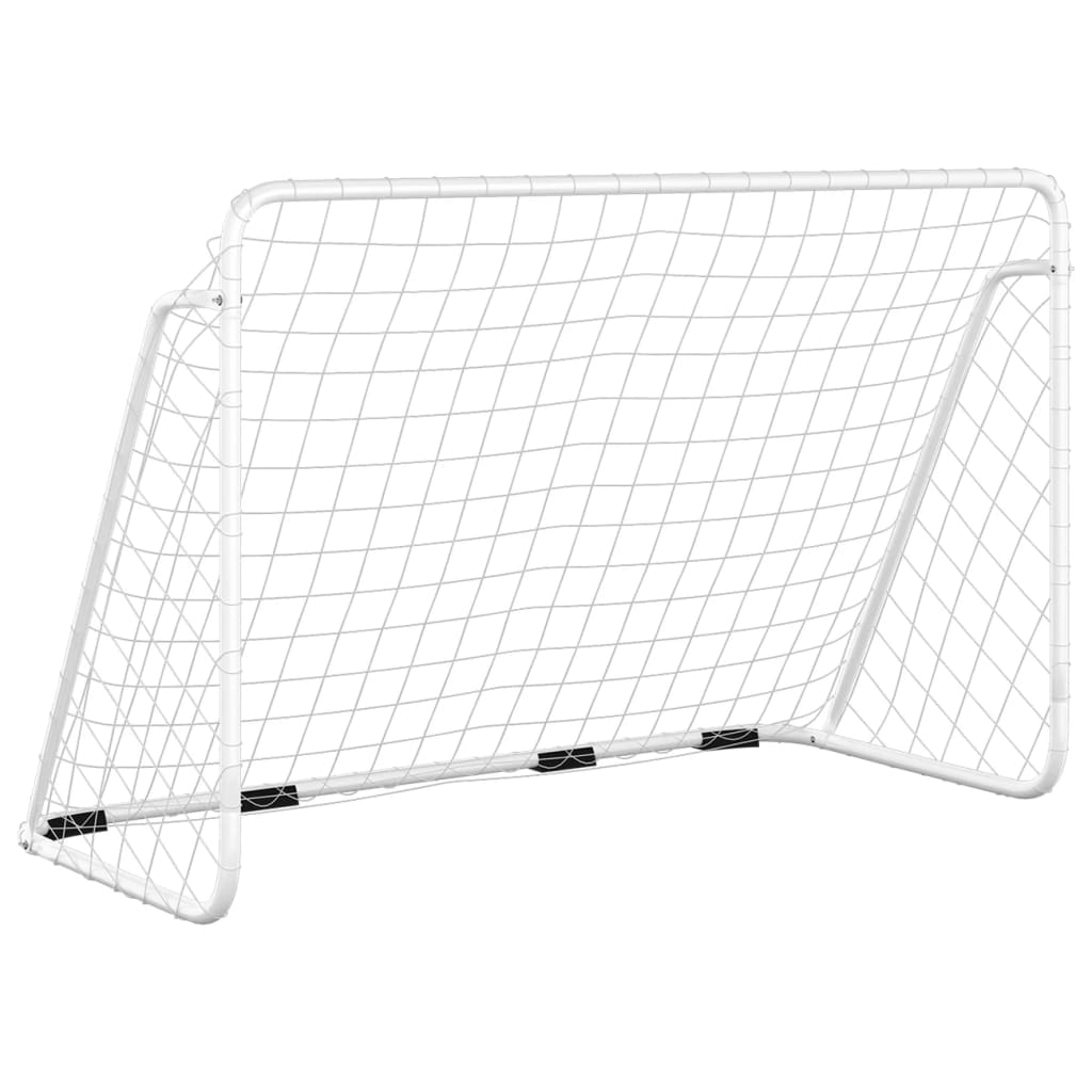 vidaXL But de football avec filet Blanc 180x90x120 cm Acier