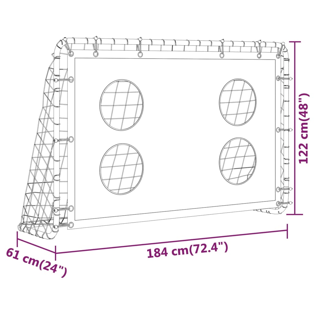 vidaXL Filet d'entraînement pour but de football 184x61x122 cm