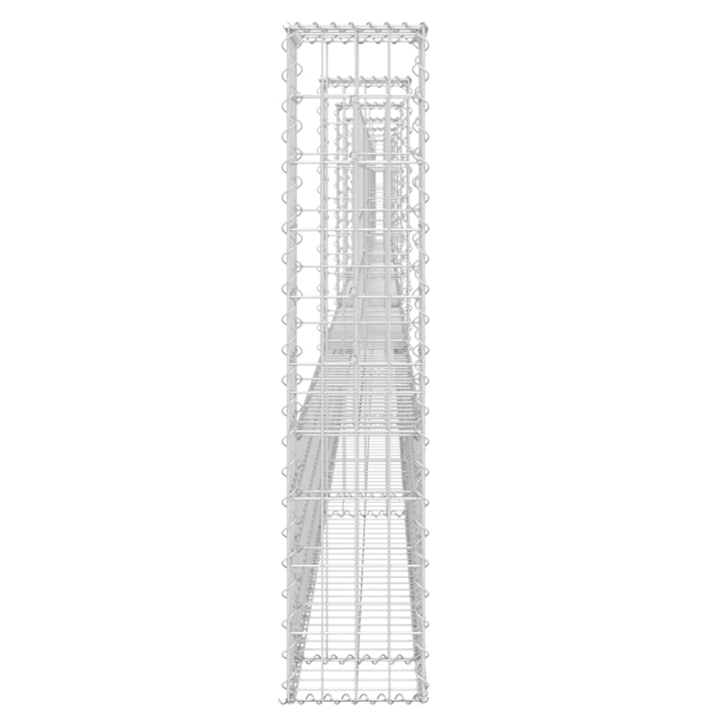 vidaXL Panier de gabion en forme de U avec 7 poteaux Fer 740x20x100 cm