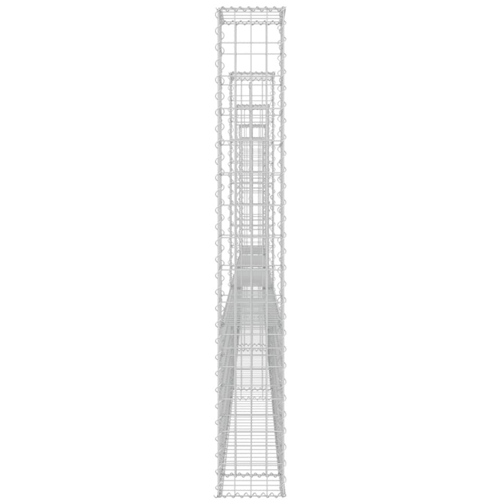 vidaXL Panier de gabion en forme de U avec 5 poteaux Fer 500x20x150 cm