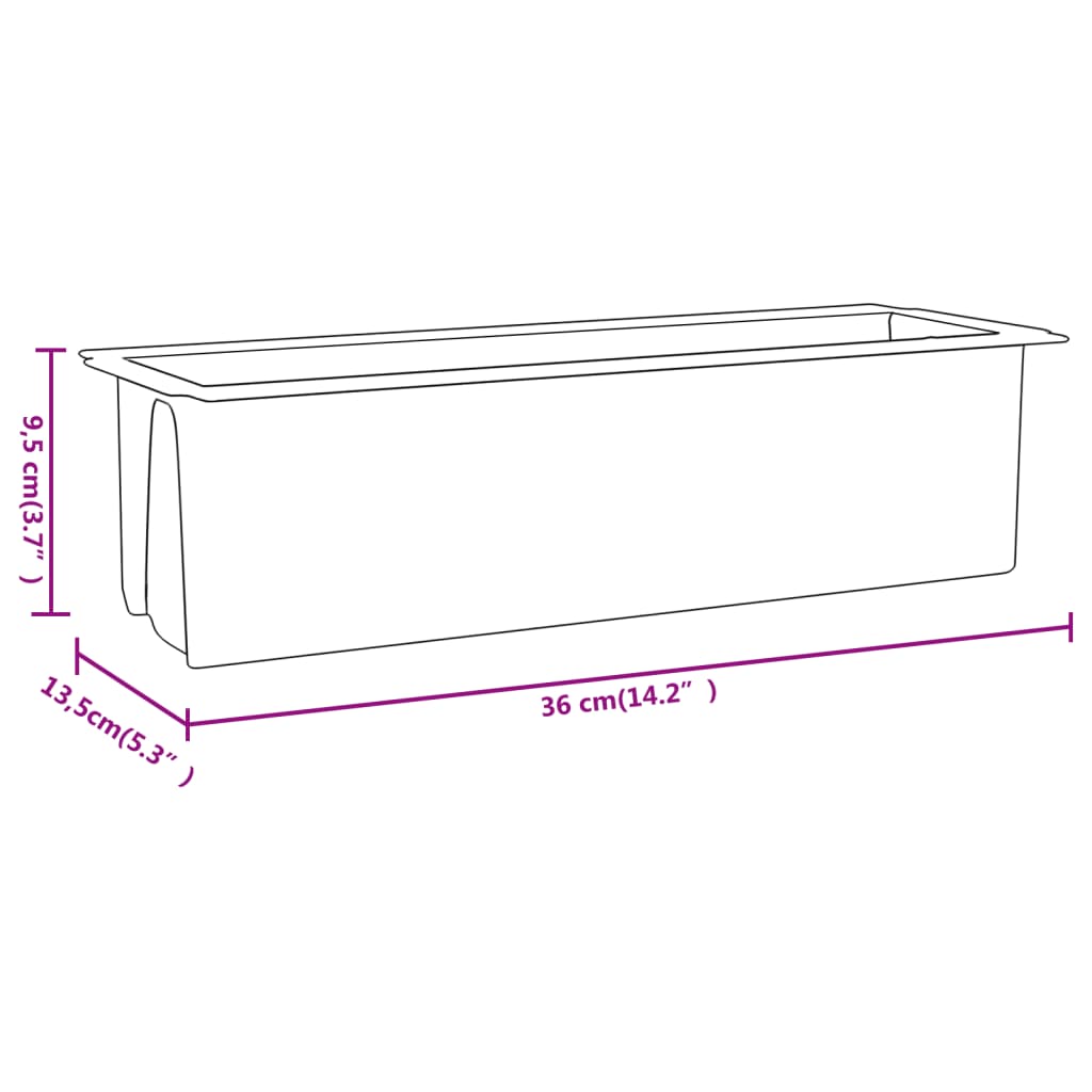 vidaXL Boîtes à fleurs pour palettes euro 12 pcs Gris 36x13,5x9,5cm PP