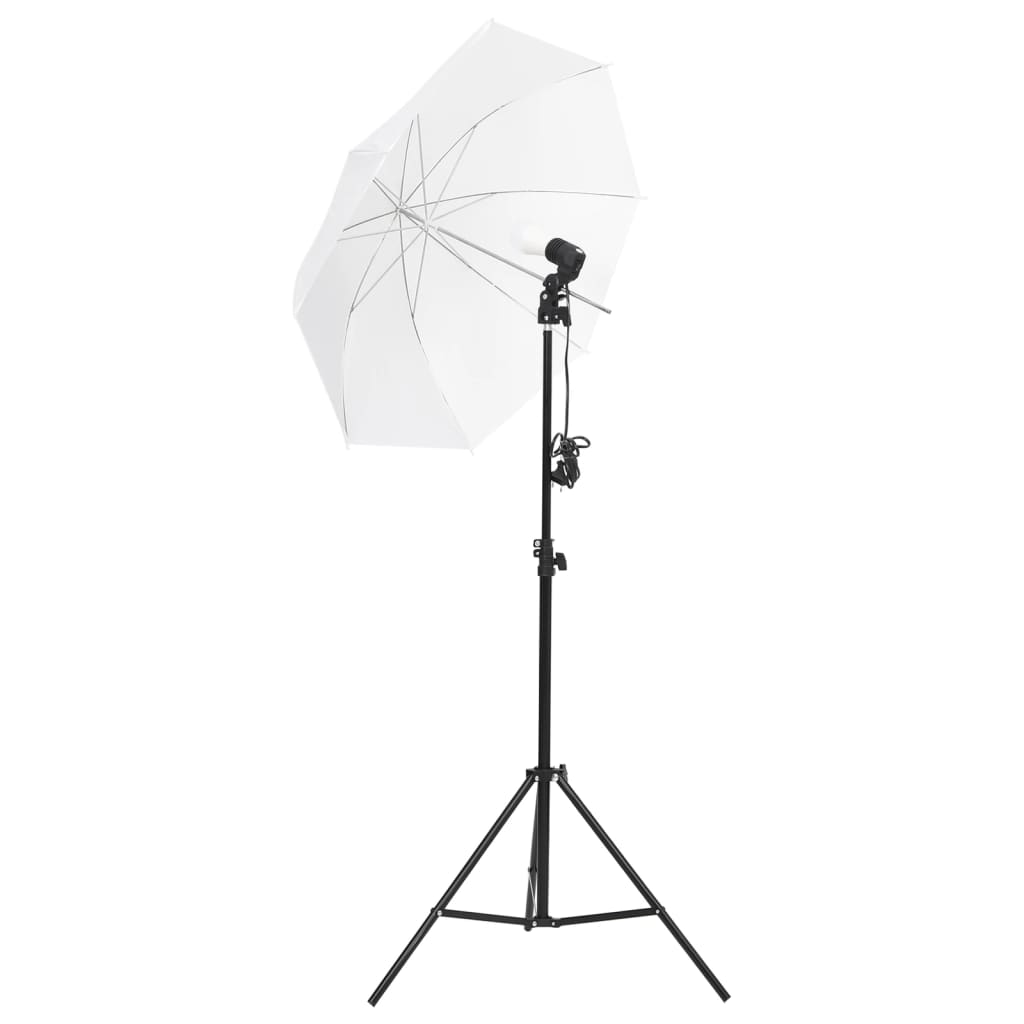 vidaXL Kit d'éclairage de studio avec toiles de fond et parapluies
