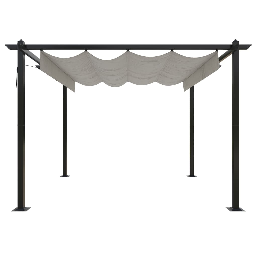 vidaXL Tonnelle de jardin avec toit rétractable 3x3 m Crème