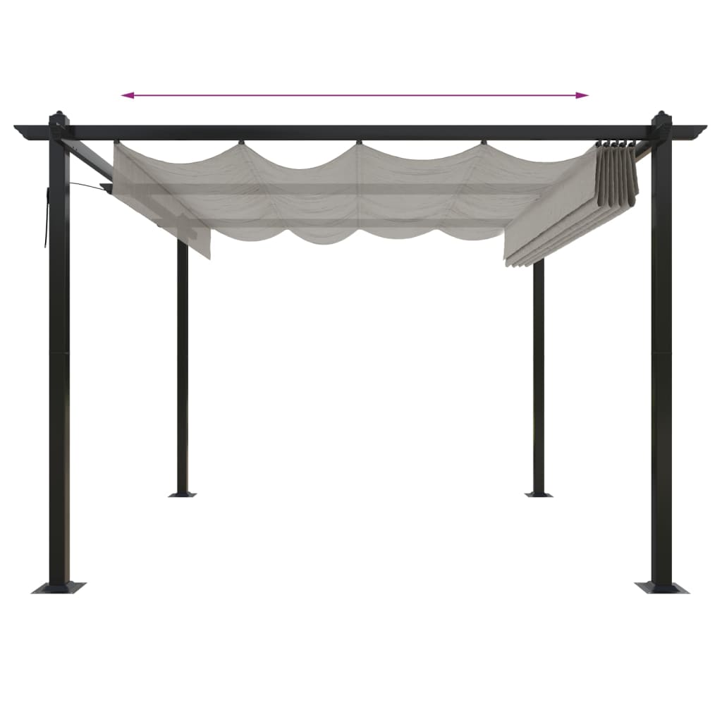 vidaXL Tonnelle de jardin avec toit rétractable 3x3 m Crème