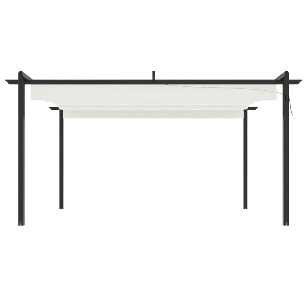 vidaXL Tonnelle de jardin avec toit rétractable 4x3 m Crème