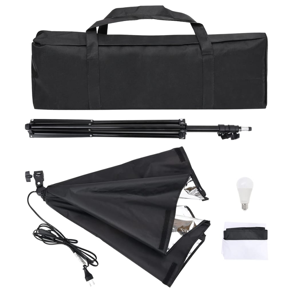 vidaXL Kit de studio photo avec boîte à lumière et toile de fond