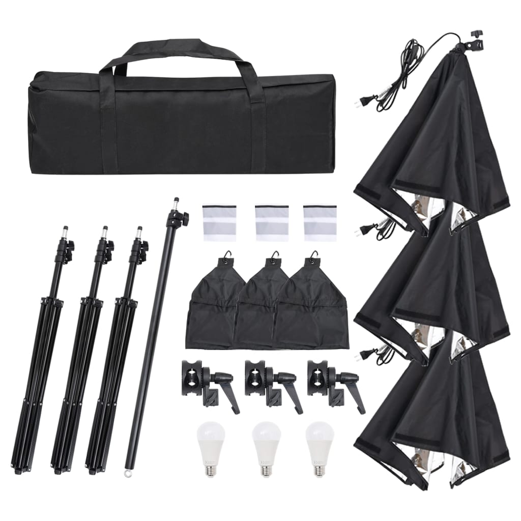 vidaXL Kit de studio photo avec ensemble d'éclairage