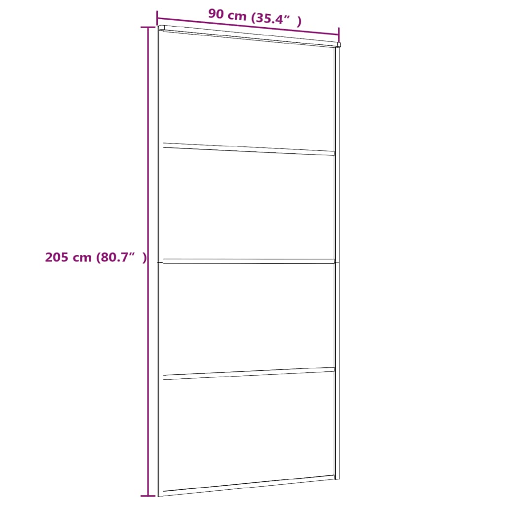 vidaXL Porte coulissante Verre ESG et aluminium 90x205 cm Blanc