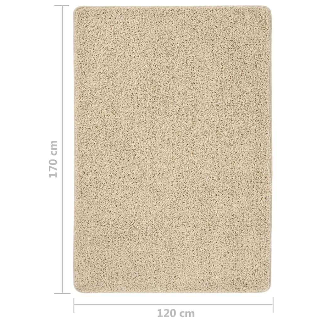 vidaXL Tapis shaggy antidérapant Crème 120x170 cm