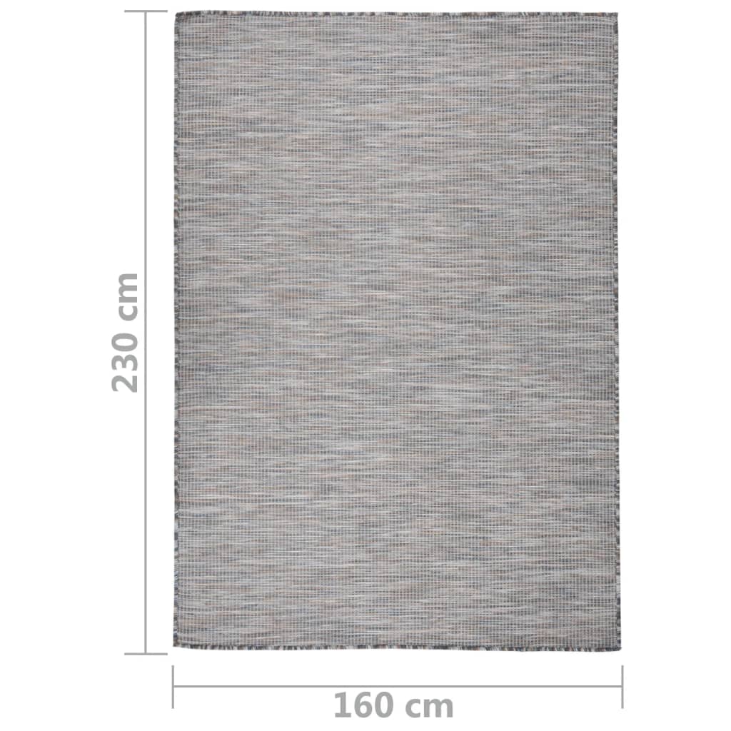 vidaXL Tapis à tissage plat d'extérieur 160x230 cm Marron et bleu