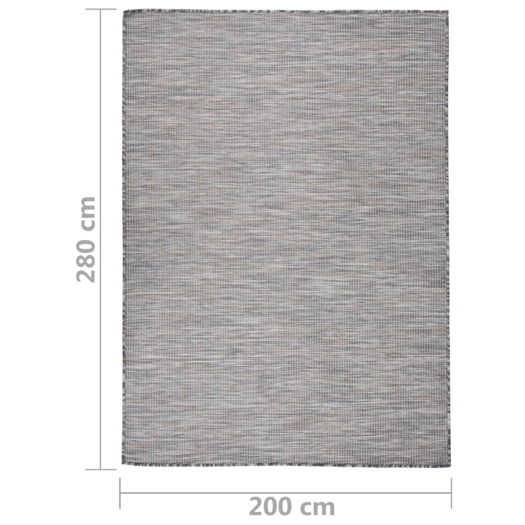 vidaXL Tapis à tissage plat d'extérieur 200x280 cm Marron et bleu
