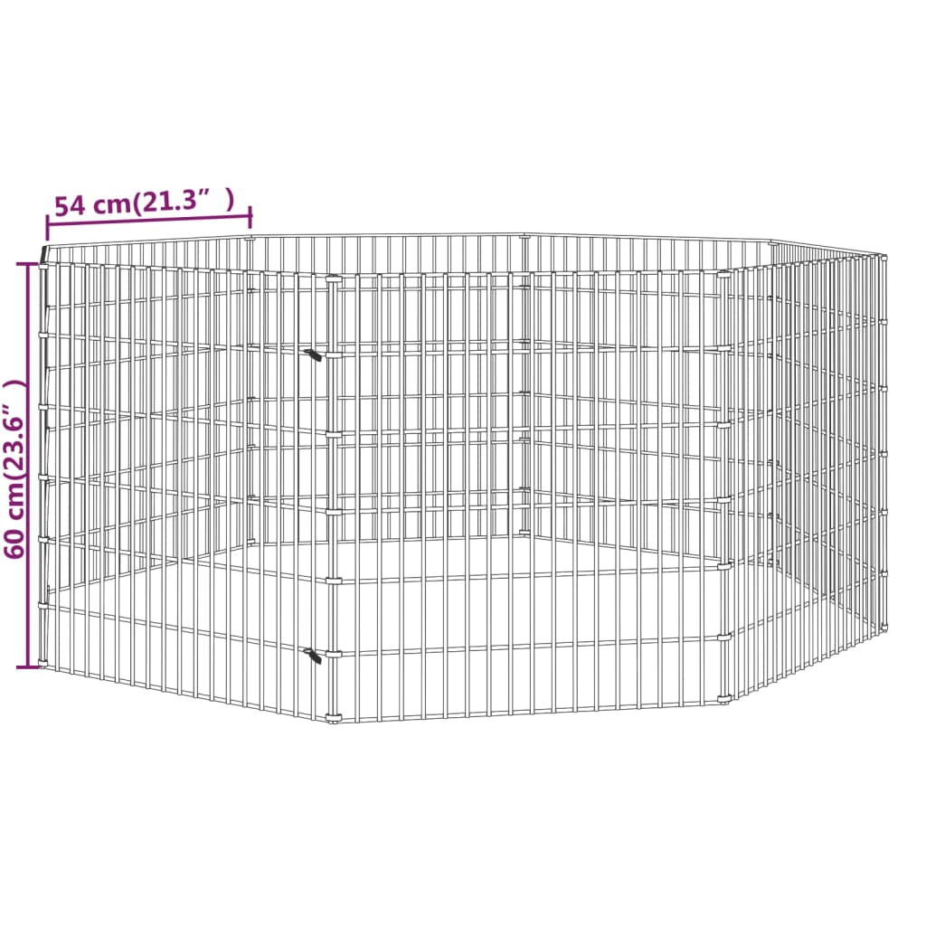 vidaXL Cage à lapin 8 panneaux 54x60 cm Fer galvanisé