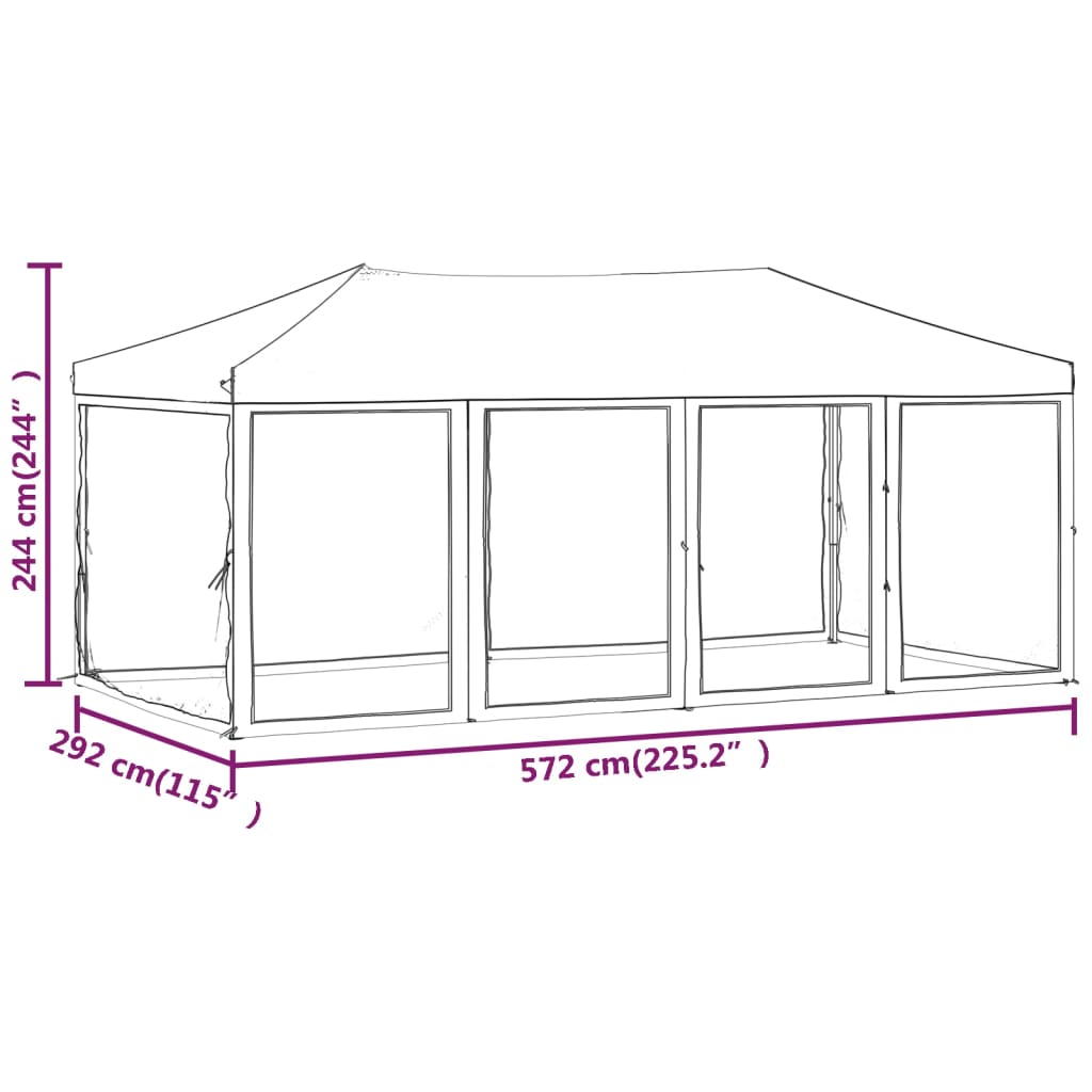 vidaXL Tente de réception pliable avec parois Bleu 3x6 m