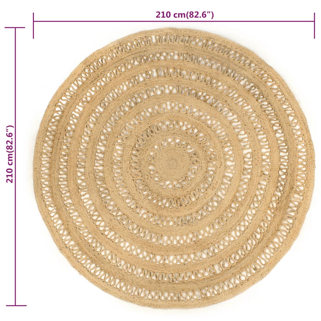 vidaXL Tapis fait à la main Jute tressée 210 cm