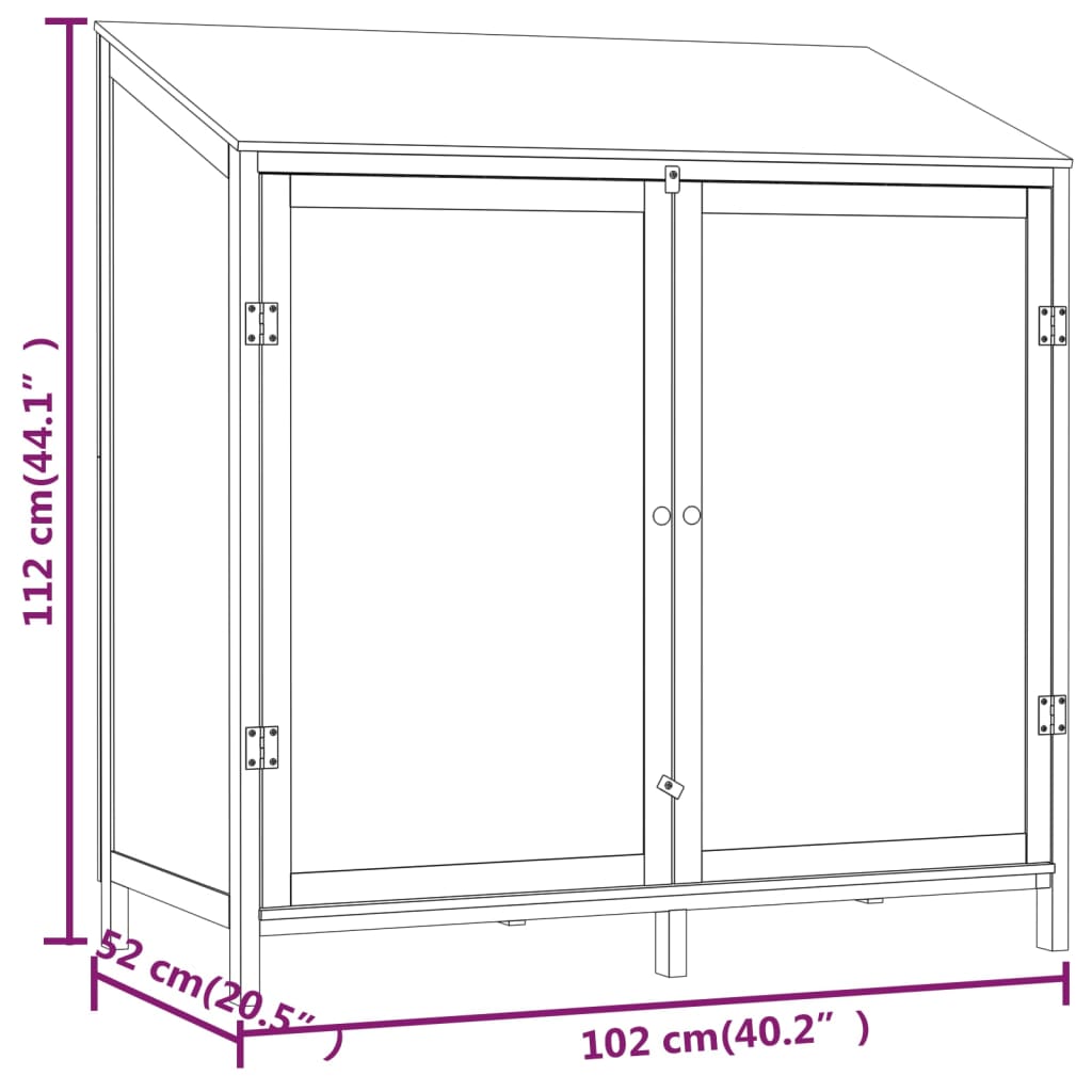 vidaXL Remise de jardin 102x52x112 cm Bois de sapin solide