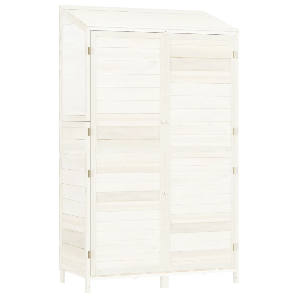 vidaXL Remise de jardin Blanc 102x52x174,5 cm Bois de sapin solide