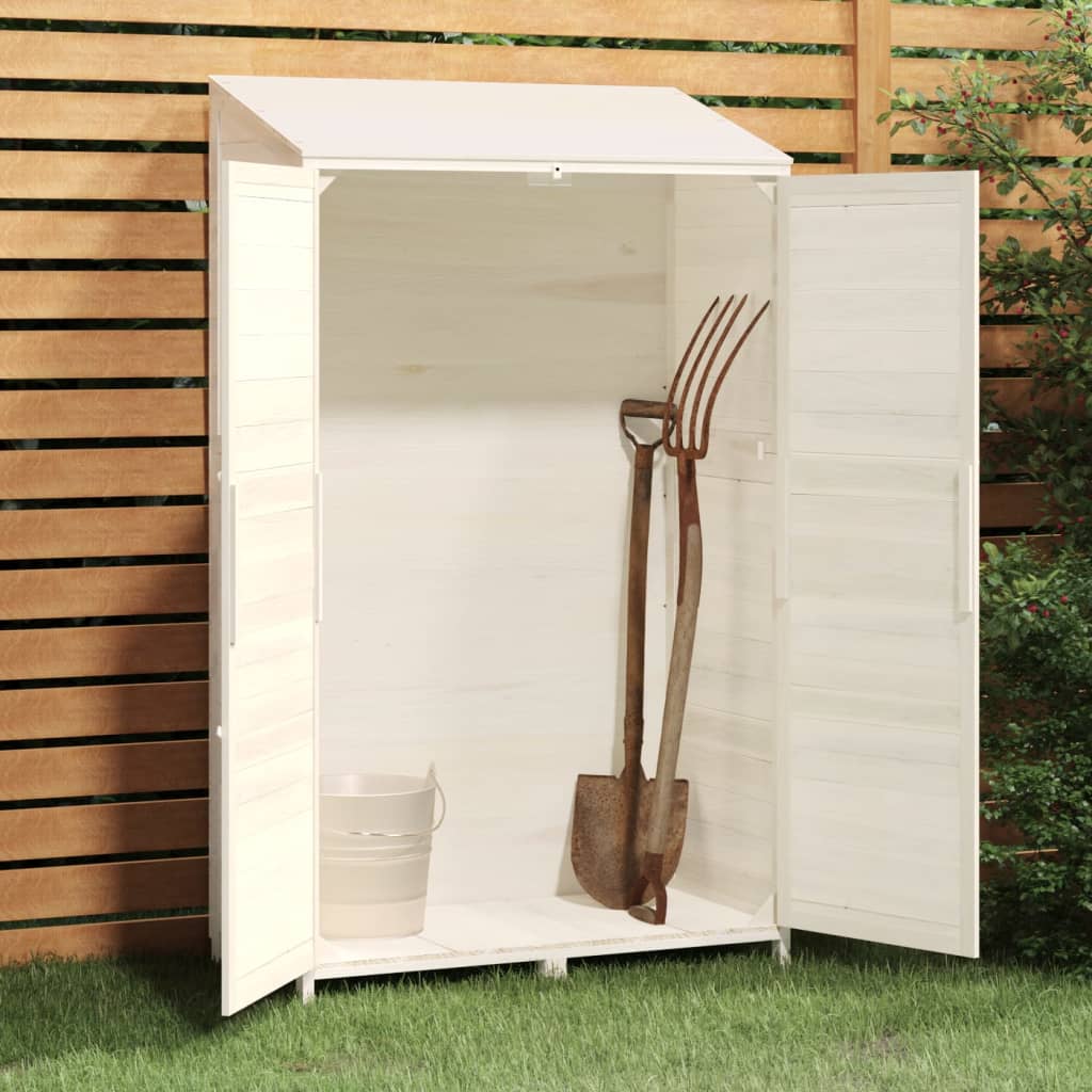 vidaXL Remise de jardin Blanc 102x52x174,5 cm Bois de sapin solide
