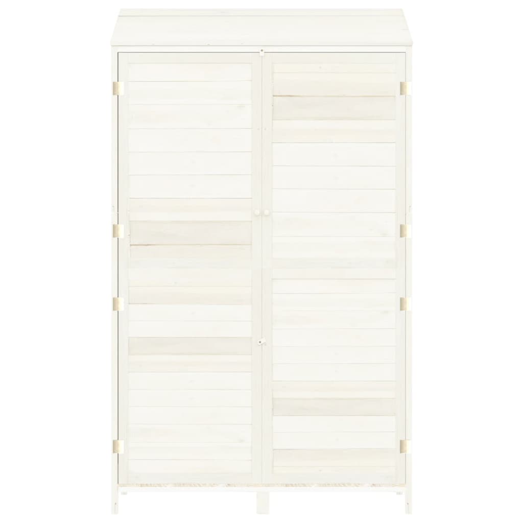 vidaXL Remise de jardin Blanc 102x52x174,5 cm Bois de sapin solide