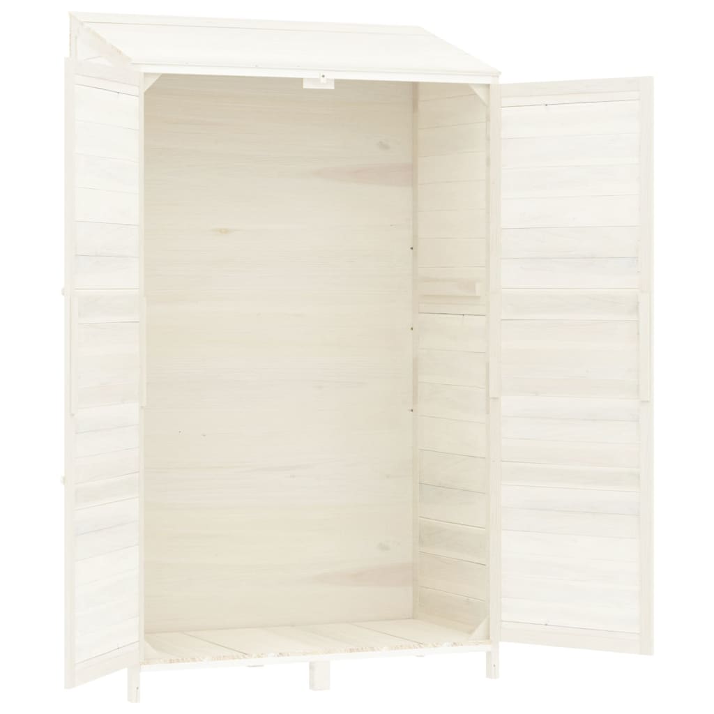 vidaXL Remise de jardin Blanc 102x52x174,5 cm Bois de sapin solide