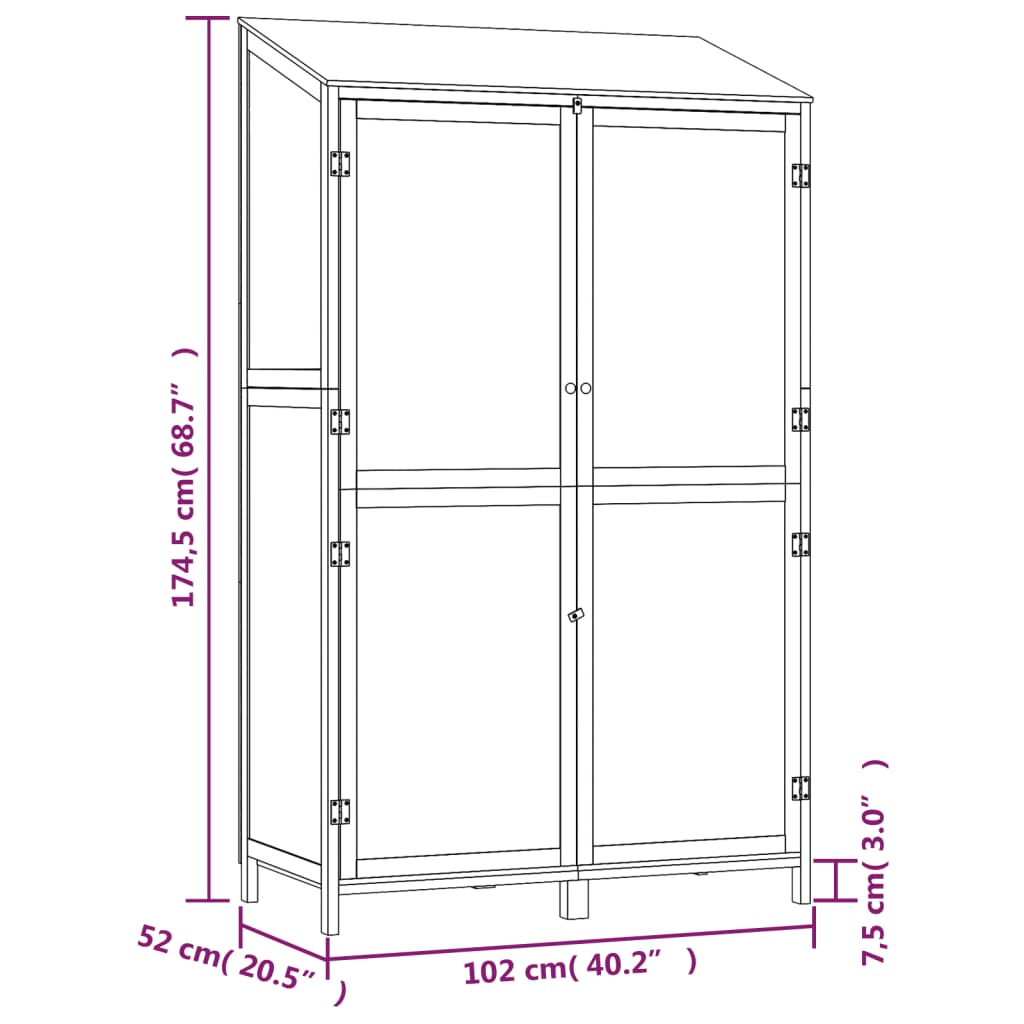 vidaXL Remise de jardin Blanc 102x52x174,5 cm Bois de sapin solide