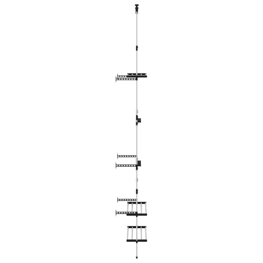 vidaXL Support de jardin télescopique à 3 étagères Argenté Aluminium