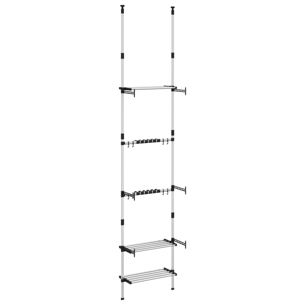 vidaXL Support de jardin télescopique à 3 étagères Argenté Aluminium