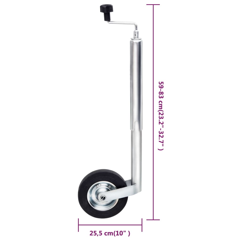 vidaXL Roue de jauge pour remorque 48 mm Acier galvanisé