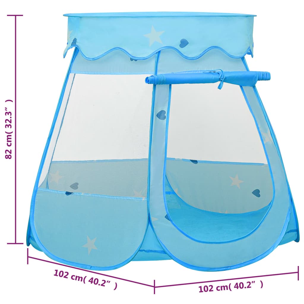 vidaXL Tente de jeu pour enfants Bleu 102x102x82 cm
