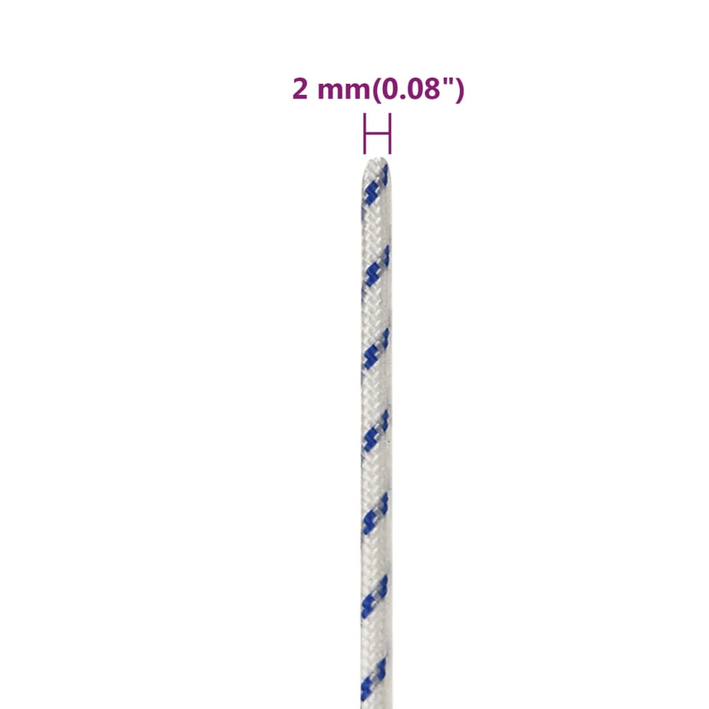 vidaXL Corde de bateau Blanc 2 mm 500 m Polypropylène