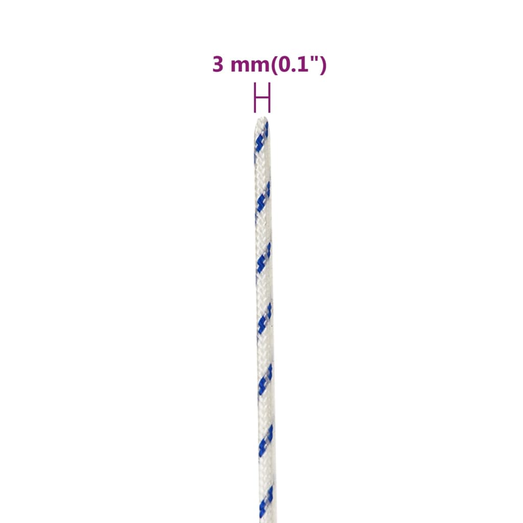 vidaXL Corde de bateau Blanc 3 mm 250 m Polypropylène