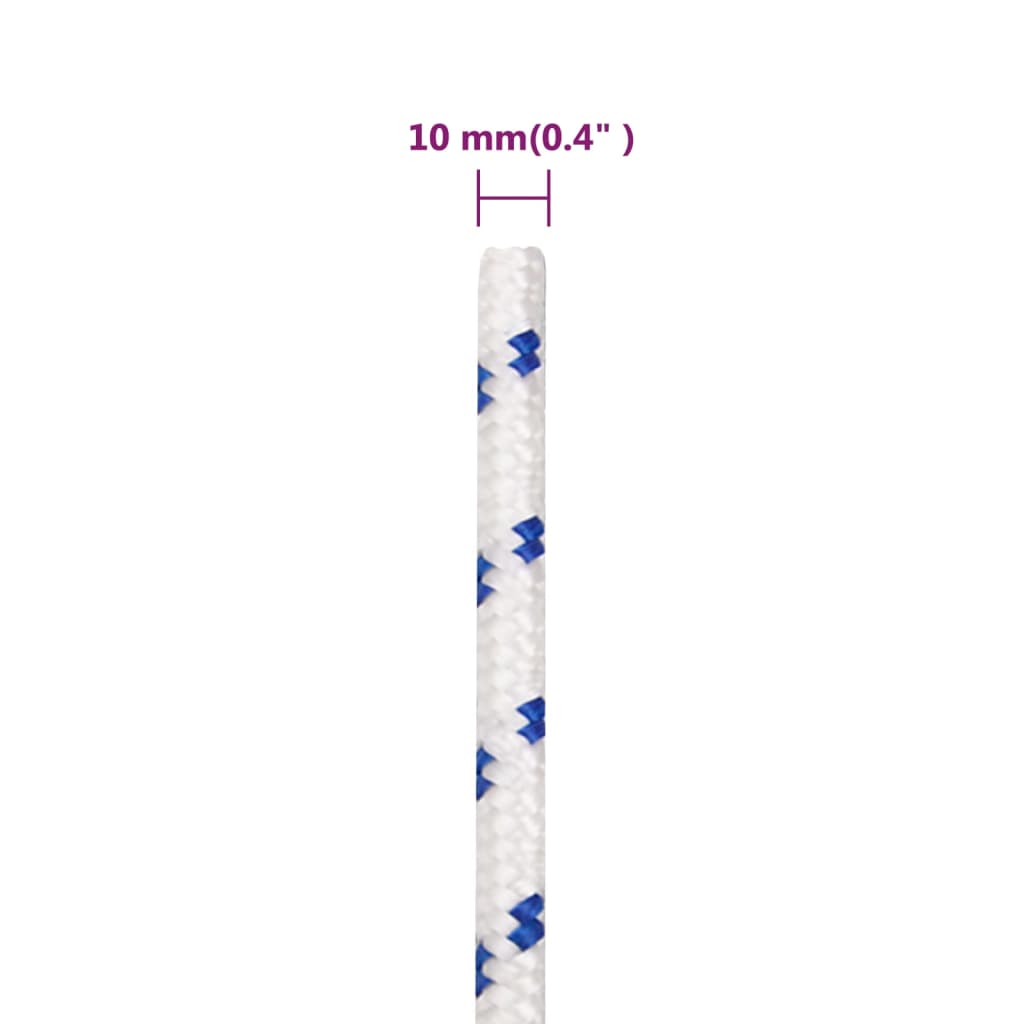 vidaXL Corde de bateau Blanc 10 mm 100 m Polypropylène