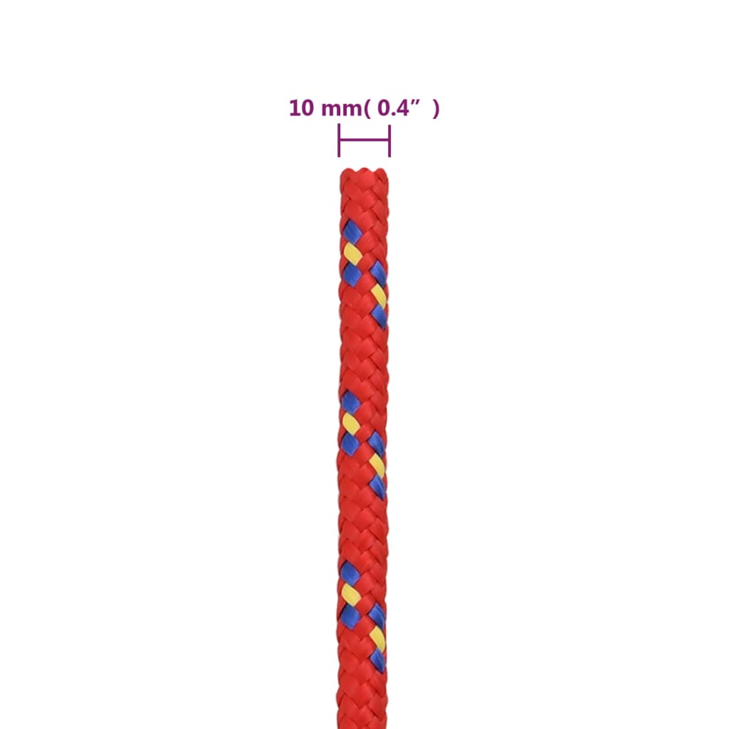 vidaXL Corde de bateau Rouge 10 mm 500 m Polypropylène