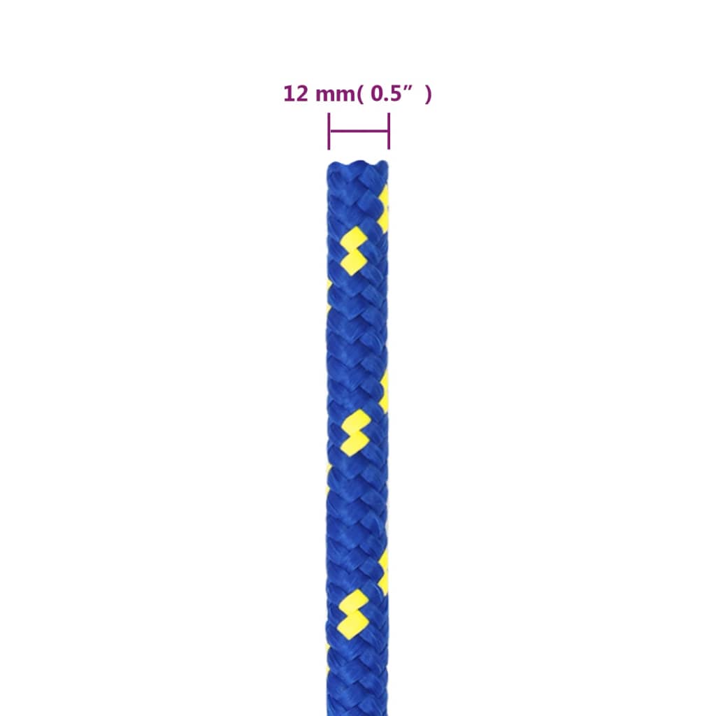 vidaXL Corde de bateau Bleu 12 mm 100 m Polypropylène